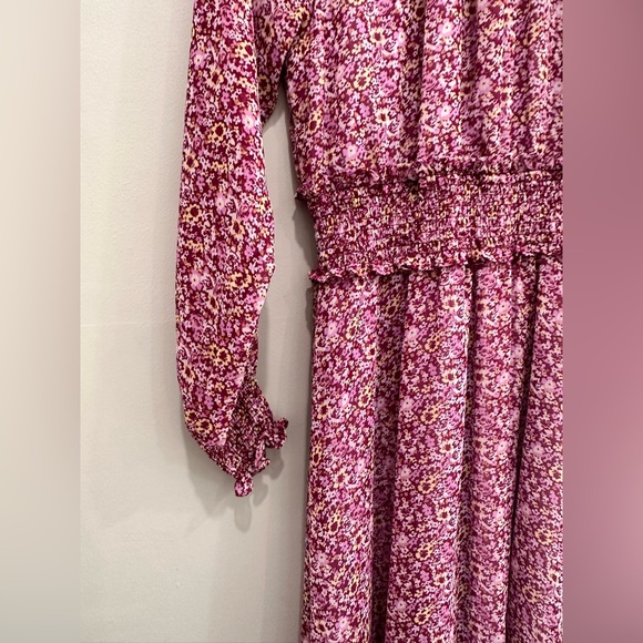 Anthropologie Pink Floral Midi Dress - Picture 10 of 11